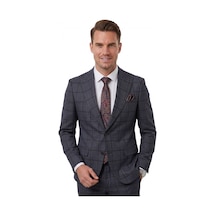Deepsea Lacivert Kare Desenli Slim Fit Erkek Takım Elbise Çift Düğme Çift Yırtmaç 2 Li Takım 2601812 Deepsea Lacivert Kare Desenli Slim Fit Erkek Takım Elbise Çift Düğme Çift Yırtmaç 2 Li Takım 2601812