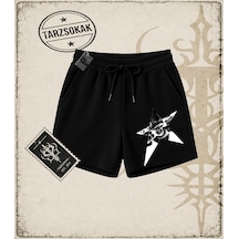 Tarzsokak Gotik & Grunge Streetwear Retro Star Grıl Unisex Şort Siyah