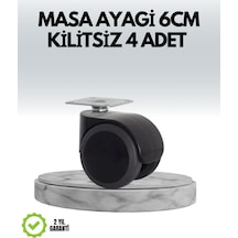 Halı Ve Beton Uyumlu Kilitsiz Mobilya Tekerleği 4 Lü Siyah