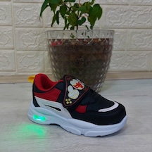 M.p One 3127 Işıklı Fuspetli Bebe Spor Ayakkabı Siyah - Kırmızı