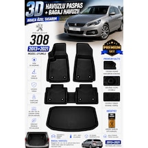 Peugeot 308 2017 Model Uyumlu 3d Araca Özel Havuzlu Paspas+bagaj Havuzu Birebir Uyum