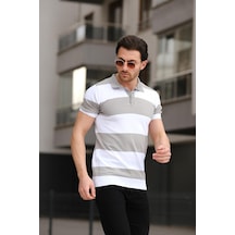 Ht 340016 Çift Renk Polo Yaka Erkek Triko Tshirt 001