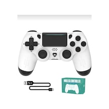 Beyaz Bluetooth Bağlantılı Playstation 4 Uyumlu Kablosuz Joystick Oyun Kolu - Var Hızlı Şarj