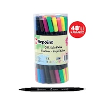 Fixpoint Fineliner Çift Uçlu 48'li Kavanoz