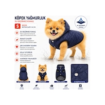 Köpek Yağmurluk S Beden Boyun Çapı 24 Cm Su Geçirmez Kapüşonlu Çıtçıtlı - Lacivert