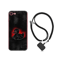 Apple Uyumlu iPhone 7 8 Kılıf Boyun Askılı Black Duck 1688