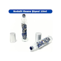 Yıldız Doğal Taş Sertifikalı Sodalit Doğal Taş Esans Şişesi + Roller Masaj Aleti 10 ML
