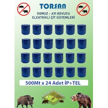 Elektirikli Çit 500m X 24 Adet Çift Örgülü Galvanizli Tel + İp