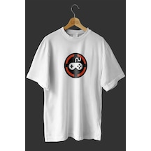 Noıssey -wed Oyun Konsolu Tasarım Baskılı Oversize T-shirt Tişört Beyaz