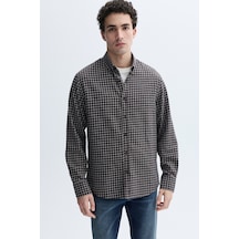 Mudo Erkek Erkek Kahverengi Regular Fit Ekoseli Uzun Kollu Gömlek 1264801