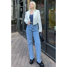 Madmext Açık Mavi Relaxed Fit Kadın Jeans Mg1934-açık Mavi Açık Mavi