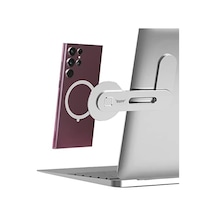 Bl16 Magsafe Uyumlu Laptop Telefon Tutucu Gümüş, Mıknatıslı Bilgisayar Ekran Tutucu
