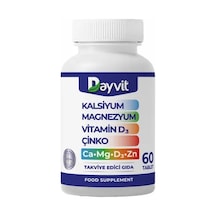 Dayvit Ca Mg Zn D Kalsiyum Magnezyum Vitamin D Çinko 60 Tablet