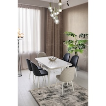 Bahar Mdf Açılır Yemek Masası+6 Sandalye Aytaşı