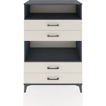 Hyperion Dolap 2 Raflı 4 Çekmeceli 88x44x134 Antrasit-aytaşı Antrasit