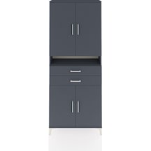 Arges Dolap 5 Raflı 2 Çekmeceli 4 Kapaklı 88x30x221 Antrasit-... Antrasit