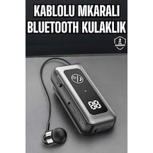 Mey İthalat Kablolu Bluetooth Kulaklık Kulak İçi Stereo Mikrofonlu Dijital Göstergeli Kulak Içi Kulaklık