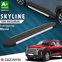 S-dizayn Ssangyong Musso Skyline Aluminyum Yan Basamak 203 Cm 2018 Üzeri A+ Kalite