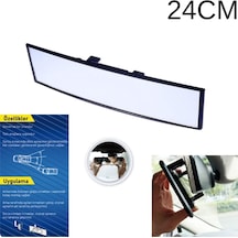 Ayna Makaslı Geçmeli İlave İç Dikiz Kör Nokta Aynası Bombeli Geniş Açı Üniversal Siyah 24cm 3r-240c