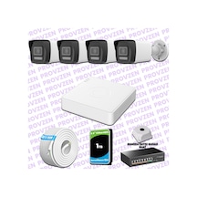 Provzen Hikvision 4 Ip 4mp Hibrit Colorvu Güvenlik Kamerası Seti Olay Anında Bildirim