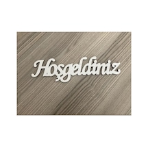 20x3 Cm Ebatlı Beyaz Ahşap Hoşgeldiniz Yazısı
