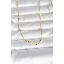 Cm 14k Gold Renk Kesme Çubuk Zincir Topçuklu Model 60 Cm Kadın Kolye Diğer Cm 14k Gold Renk Kesme Çubuk Zincir Topçuklu Model 60 Cm Kadın Kolye Diğer