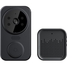 Vkemall Webcam Akıllı Video Kapı Zili Kablosuz Hd Kamera Pır Hareket Algılama Ir Alar Siyah