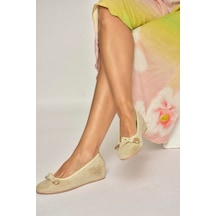 Fox Shoes Y250750702 Ten Süet Alçak Dolgu Tabanlı Kadın Ayakkabı Ten