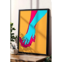 El Ele Tutuşan Eller Çerçeveli Tablo - Pop Art Poster Tablo