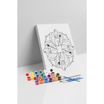 Kardan Adam Desenli Mandala Tuval Boyama Seti 40x50 Cm