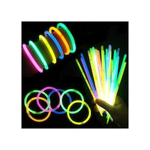 Glow Stick Fosforlu Kırılan 20 Cm Eğlence Çubuk 100 Adet Renkli - 239555718 Diğer