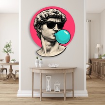 Güneş Gözlüklü David Sakız Pop Art - Metal Tablo - Dec0144 45 X 50 Cm Çok Renkli