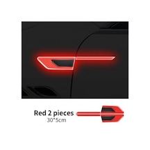 Kırmızı 2 Adet/takım Araba Yansıtıcı Oto Kamyon Güvenlik Uyarı Bandı Araba Kapı Koruyucu Tampon Anti-çarpışma Şeritleri Güvenli Reflektör