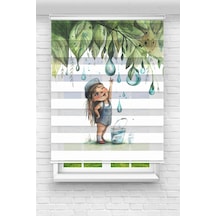 Perdeoutlet38 Baskılı Renkli Damla Kız Dijital Baskılı Zebra Perde-cocuk Odası-stor Perde Model:pz-2587 Çok Renkli