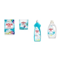 Aquabor Doğal Mineralli 4 Kg Renkliler + Tablet + Elde Bulaşık + Sıvı Beyaz 4 Lü Set