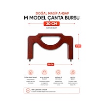 Vollen Yarn Doğal Masif Ahşap M Model Çanta Bursu 20 Cm El Yapımı Çanta Çerçevesi Çanta Aparatı Çanta Aksesuarı Kahverengi
