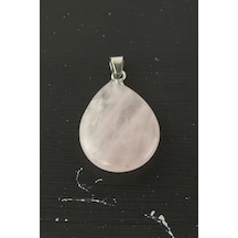 Kuvars Oval Doğaltaş Kolye Ucu 1 Adet Pembe