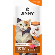 Jinny Somonlu Ve Ton Balıklı Tüy Yapısını Destekleyen Creamy Kedi Ödülü 5x15 Gr