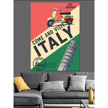 Ahşap Tablo İtalya'ya Gel Poster Reklam Obje Tabloları