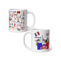 Fransa Kupa Bardak 2 Adet Seyahat Hatıra France Mug