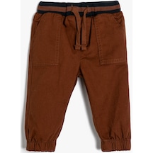Koton Jogger Pantolon Cep Detaylı Beli Lastikli Pamuklu Kiremit 4wmb40002tw 4WMB40002TWKM1 Kiremit