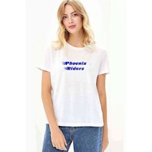 Phoenix Riders 2 Baskılı Beyaz Kadın Tshirt