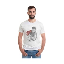 Mike Tyson İmza Baskılı Beyaz Erkek Tshirt