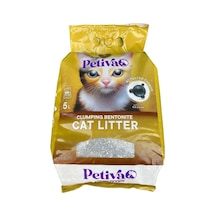 Petiva Aktif Karbon Topaklaşan Bentonit Kedi Kumu 5 L
