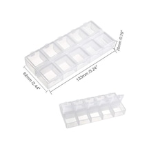 Organizer Malzeme Kutusu 10 Bölmeli Şeffaf Pbb040-17 22 Setbox 13x5,5x2mm Şeffaf