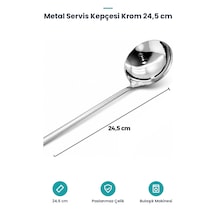 Metal Servis Kepçesi - Krom - 24.5 Cm