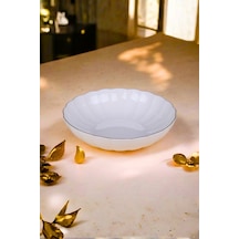 Kütahya Porselen Bone Luz Altın Yaldzlı Bowl Kase 25x6cm 2000ml Tekli Bnlzf25ks00 Çok Renkli