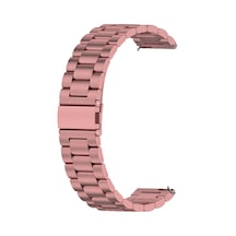 Caseonn Garmin Forerunner 645 Kordon Paslanmaz Çelik Metal Kayış Rose Pink