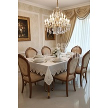 12 Kişilik Masa Örtüsü Takımı, Masa Seti 12 Kişilik 26 Parça 160x220cm Kod 95836 Çok Renkli