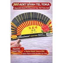 360 Adet Siyah Tel Toka Saç Tokası Dayanıklı Metal Profesyonel Saç Teli Toka Seti Açık Kahve